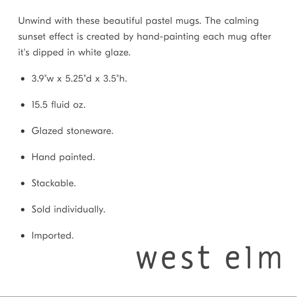 West Elm | Retired ✨ Yellow Stackable Sunset Mug - Picture 3 of 7